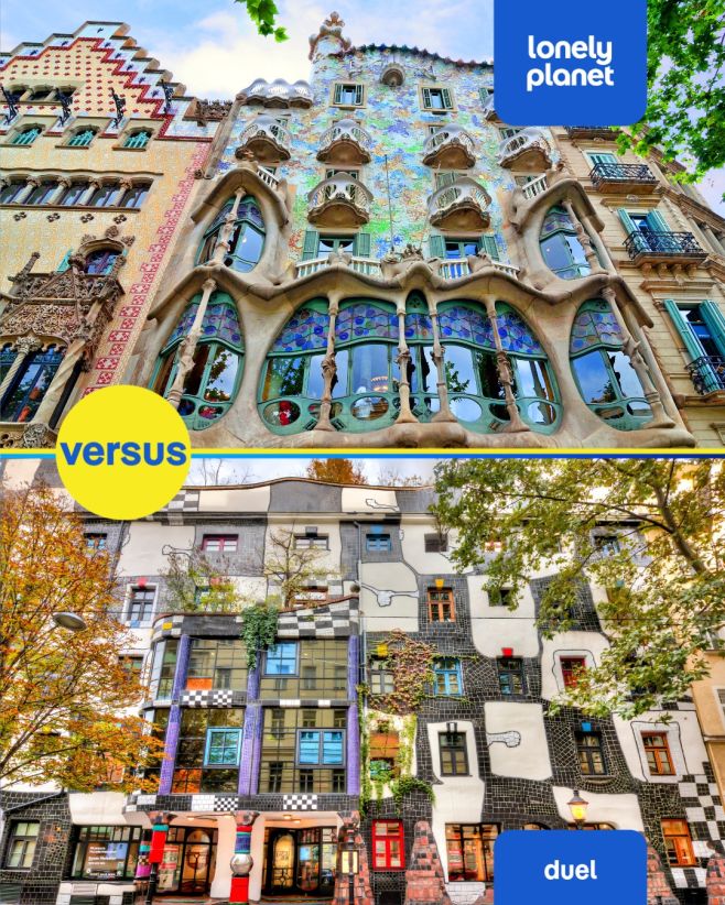🏆 DUEL🏆 🤗 Gaudí x Hundertwasser 🤗 Napište nám do komentáře, jaká architektura by zvítězila u vás... 😉 🌎 Je čas vyrazit na...